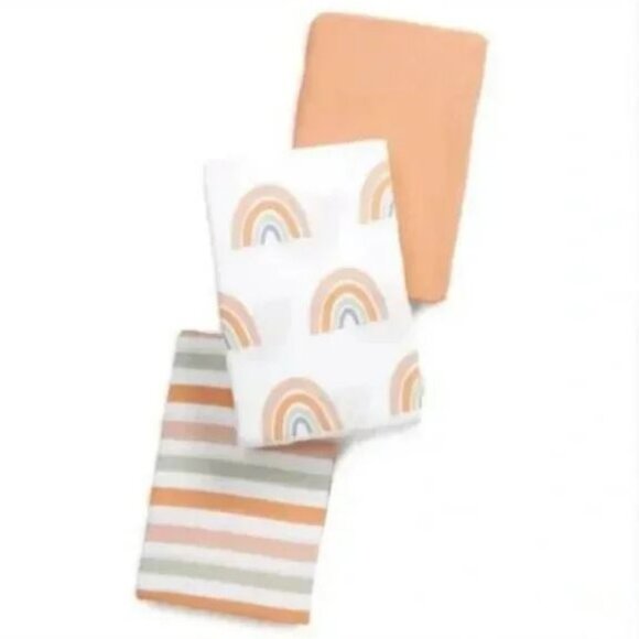 CLEARANCE NORDSTROM 3-pack Fitted Crib Sheets In Rainbow - Picture 1 of 2